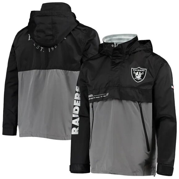 Tommy Hilfiger Other - NWT Men's Las Vegas Raiders Tommy Hilfiger Black/Gray Anorak Hoodie Quarter-Zip